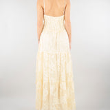 Abito Vaniglia a balze in raso devorè floreale D48EQ024E60 MFB31 ERMANNO BY ERMANNO SCERVINO 