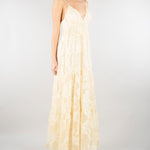 Abito Vaniglia a balze in raso devorè floreale D48EQ024E60 MFB31 ERMANNO BY ERMANNO SCERVINO 