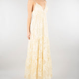 Abito Vaniglia a balze in raso devorè floreale D48EQ024E60 MFB31 ERMANNO BY ERMANNO SCERVINO 
