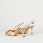 Slingback Champagne in raso con accessorio 7537 1 FRANCESCO SACCO 