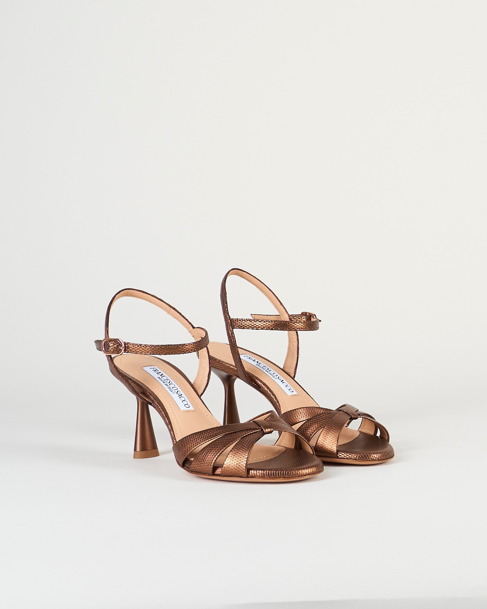 Sandali Bronzo in pelle lamè 7541 40 FRANCESCO SACCO 