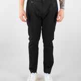 Pantalone Max Nero in cotone con elastico GC1PSS266895 D001 GOLDEN CRAFT 