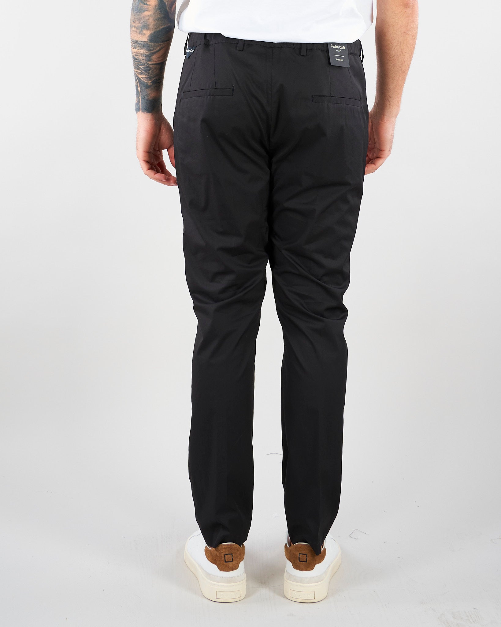 Pantalone Max Nero in cotone con elastico GC1PSS266895 D001 GOLDEN CRAFT 