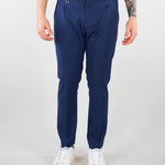 Pantalone Max Blu in fresco lana con elastico e pences GC1PSS266896 E003 GOLDEN CRAFT 