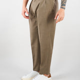 Pantalone Robin Tortora in fresco lana con pences. GC1PSS266900 A029 GOLDEN CRAFT 