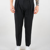 Pantalone Robin Nero in fresco lana con pences GC1PSS266900 D001 GOLDEN CRAFT 