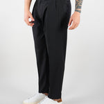 Pantalone Robin Nero in fresco lana con pences GC1PSS266900 D001 GOLDEN CRAFT 