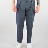 Pantalone Robin Blu in misto cotone e lino GC1PSS266901 E012 GOLDEN CRAFT 