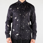 Camicia Nero fluida in viscosa con stampa CA3618 28 I'M BRIAN 