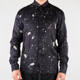 Camicia Nero fluida in viscosa con stampa CA3618 28 I'M BRIAN 