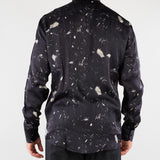 Camicia Nero fluida in viscosa con stampa CA3618 28 I'M BRIAN 