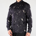 Camicia Nero fluida in viscosa con stampa CA3618 28 I'M BRIAN 