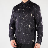 Camicia Nero fluida in viscosa con stampa CA3618 28 I'M BRIAN 