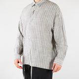 Camicia Grigio Oversize in lino a righe CA3620 28 I'M BRIAN 