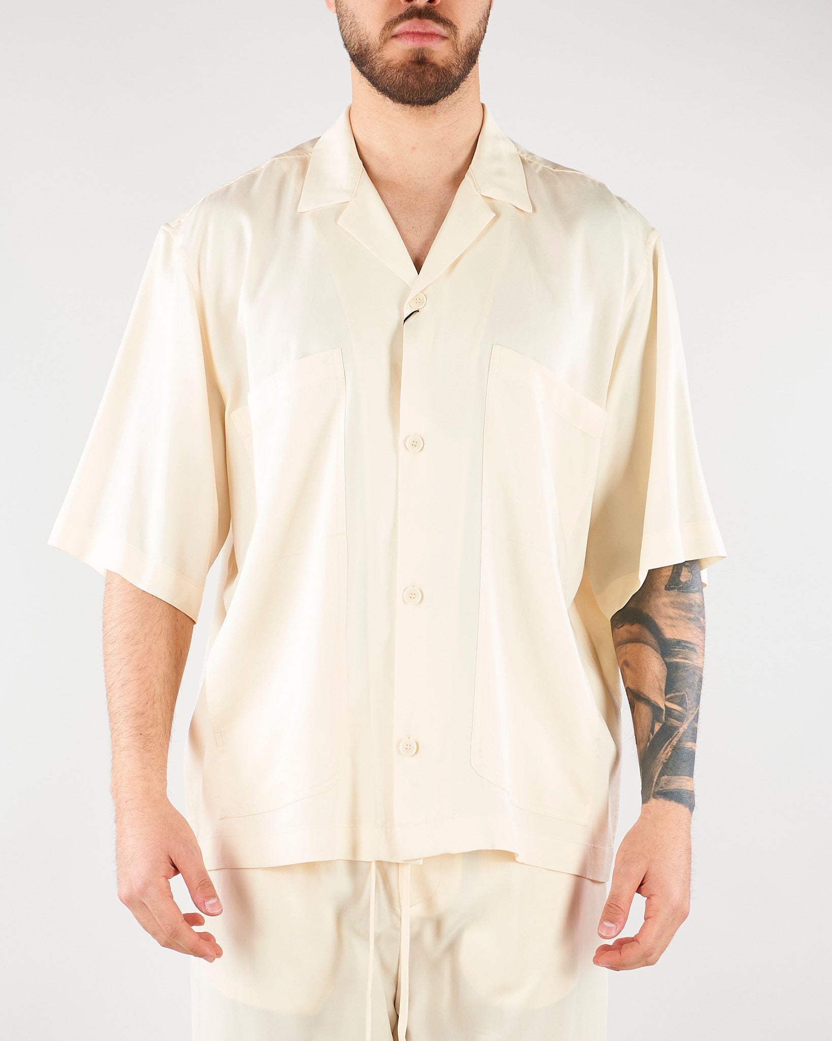 Camicia Panna in tessuto fluido Relaxed fit CA3626 2 I'M BRIAN 