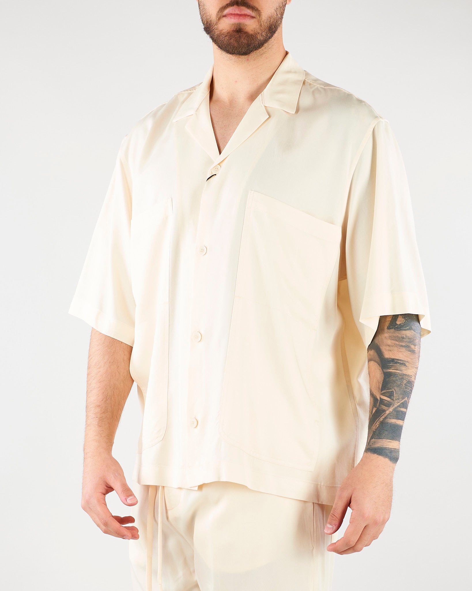 Camicia Panna in tessuto fluido Relaxed fit CA3626 2 I'M BRIAN 