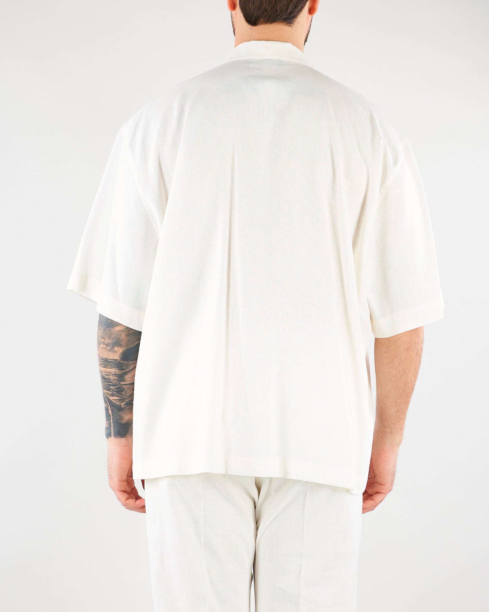 Camicia Bianco in lino CA3637 1 I'M BRIAN 