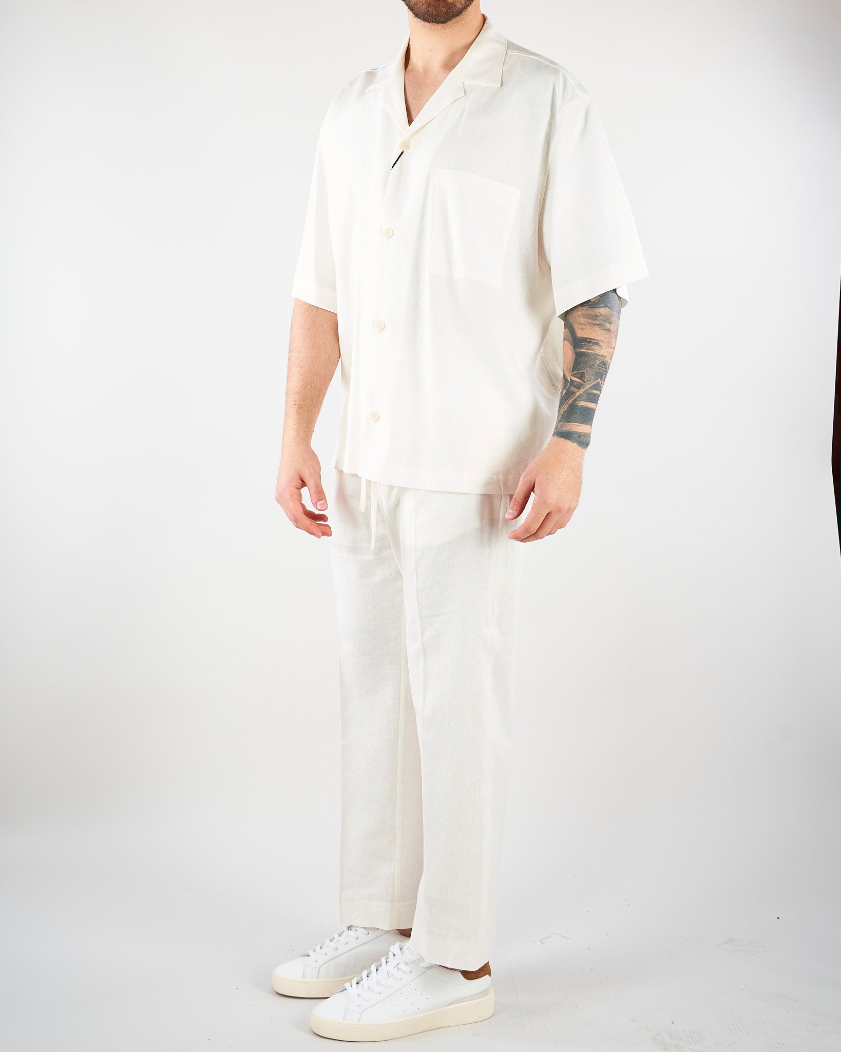 Camicia Bianco in lino CA3637 1 I'M BRIAN 
