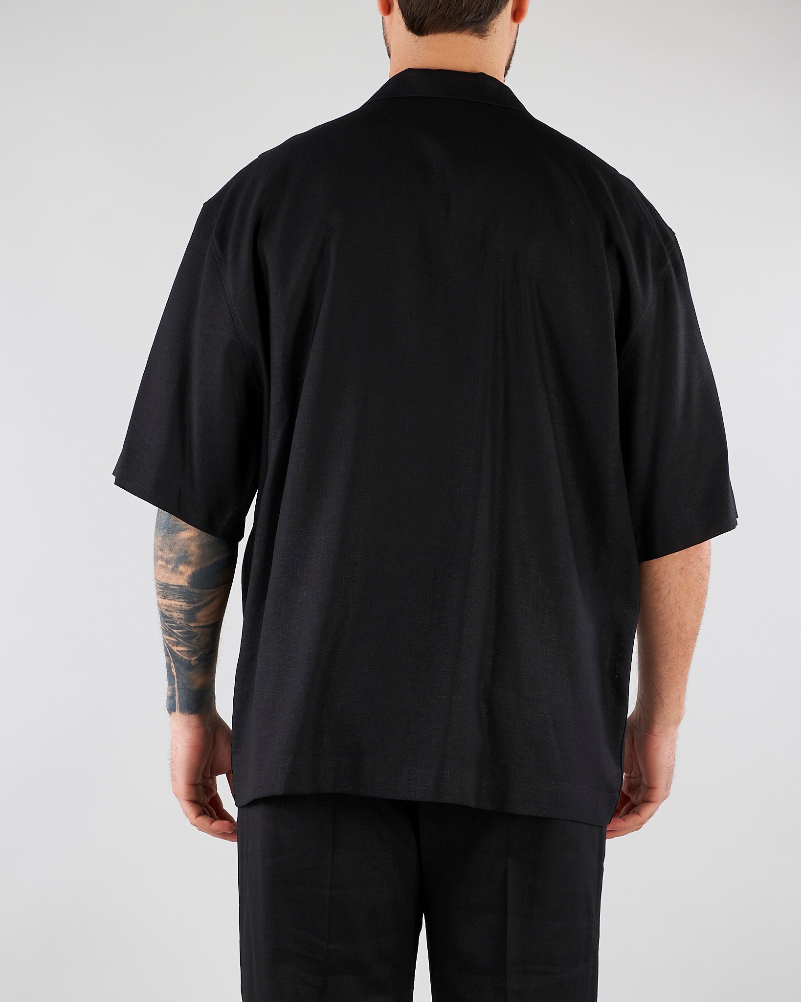 Camicia Nero in lino CA3637 9 I'M BRIAN 