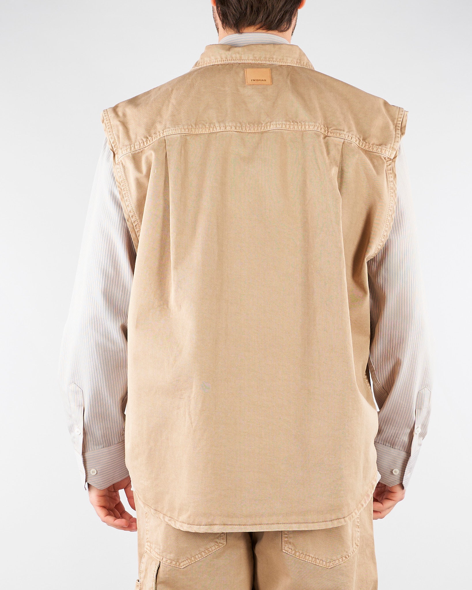 Gilet Beige in cotone Oversize CA3654 45 I'M BRIAN 