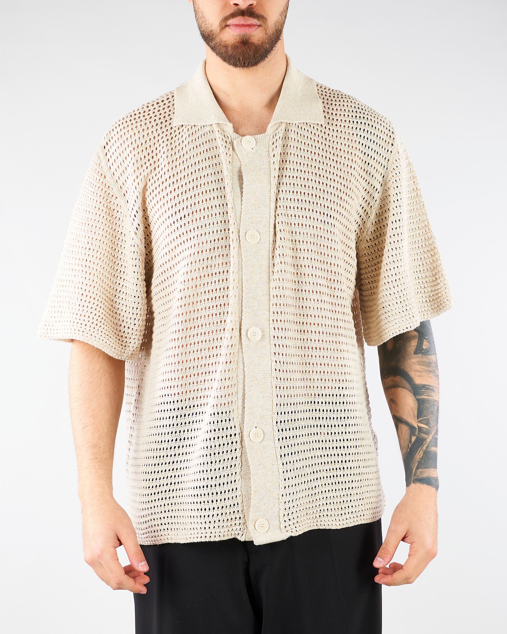 Maglia in crochet Naturale Oversize MA3609 15 I'M BRIAN 
