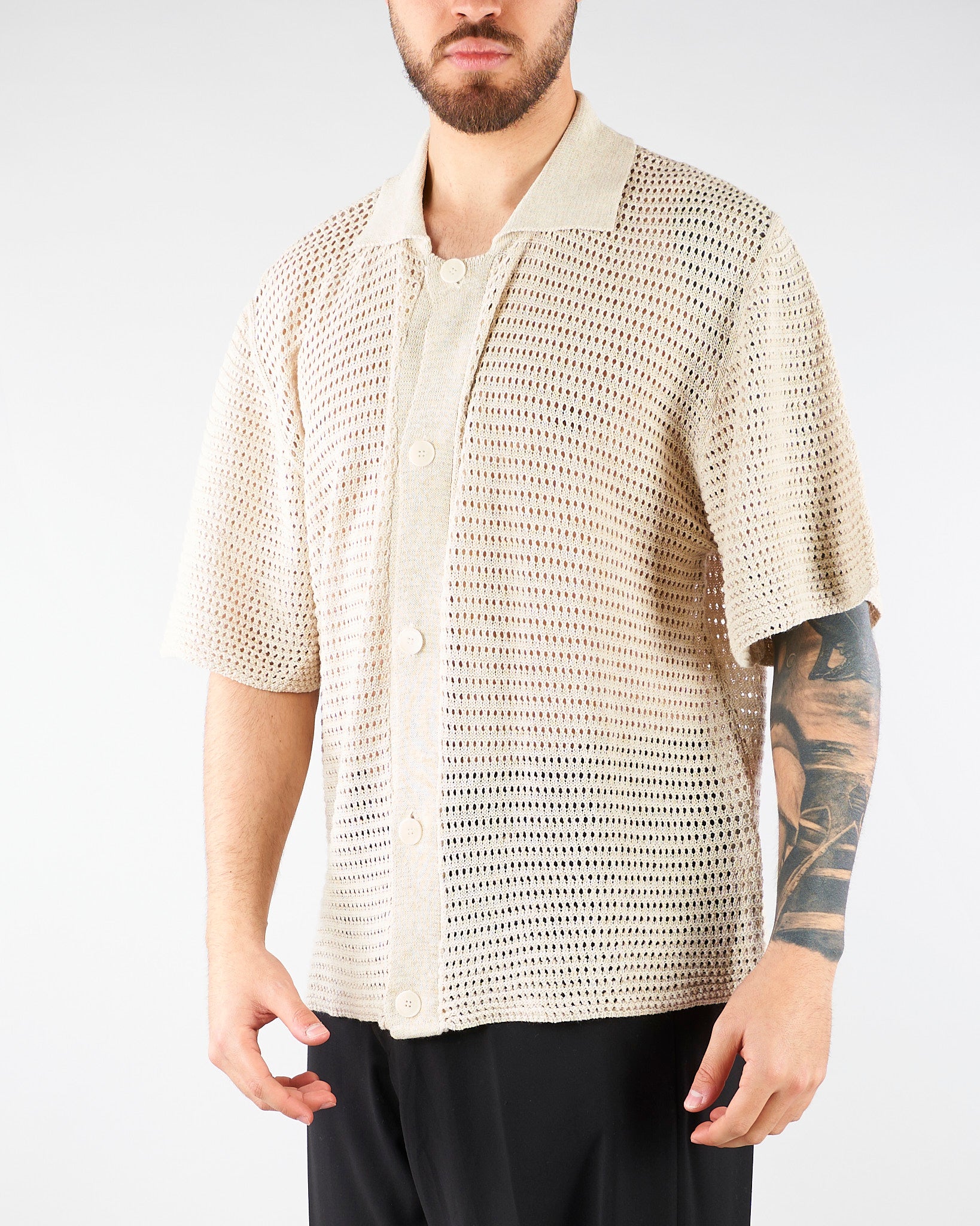 Maglia in crochet Naturale Oversize MA3609 15 I'M BRIAN 