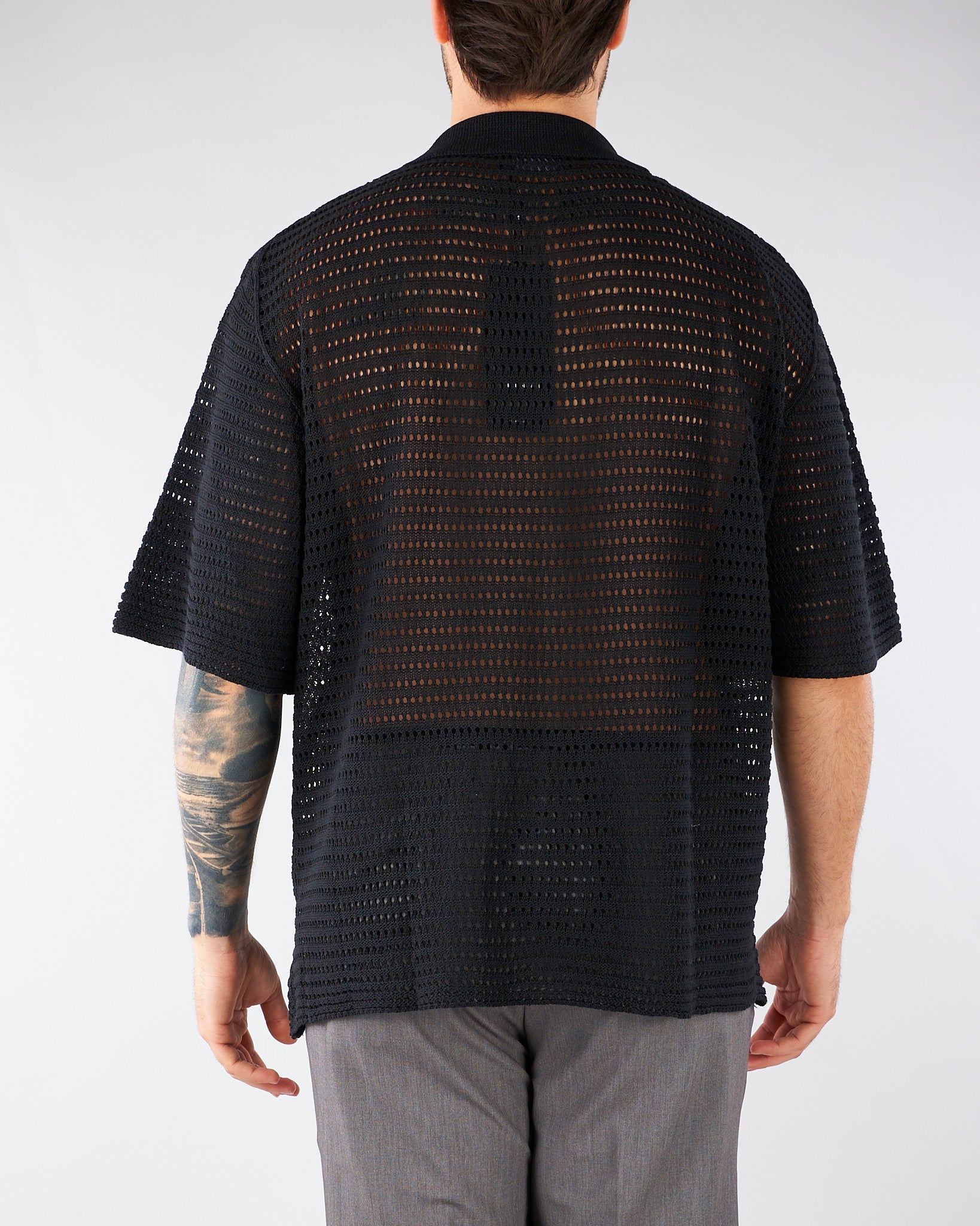 Maglia in crochet Nero Oversize MA3609 9 I'M BRIAN 