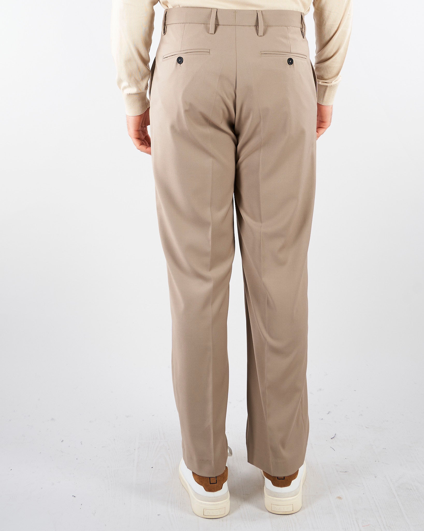 Pantalone Taupe gamba dritta crop fit PA3683 35 I'M BRIAN 