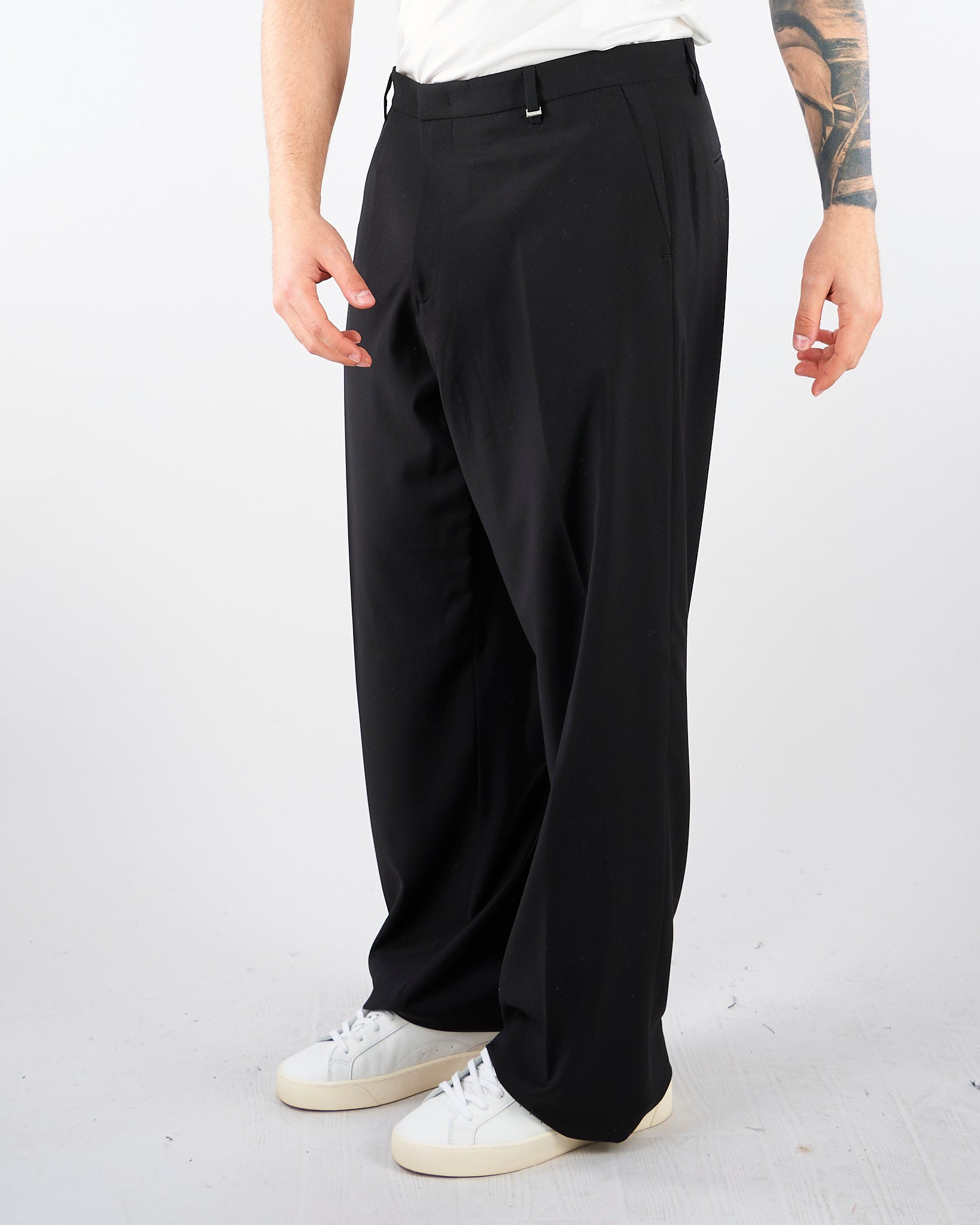 Pantalone Nero fondo ampio PA3689 9 I'M BRIAN 