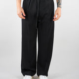Pantalone Nero in tessuto fluido con gamba e fondo ampio PA3696 9 I'M BRIAN 
