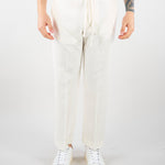 Pantalone Bianco in lino con elastico PA3702 2 I'M BRIAN 