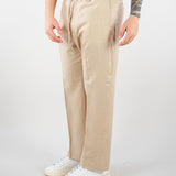 Pantalone Beige in lino con elastico PA3702 25 I'M BRIAN 