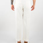 Pantalone Bianco in lino con elastico PA3702 2 I'M BRIAN 