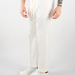 Pantalone Bianco in lino con elastico PA3702 2 I'M BRIAN 