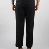 Pantalone Nero in lino con elastico PA3702 9 I'M BRIAN 