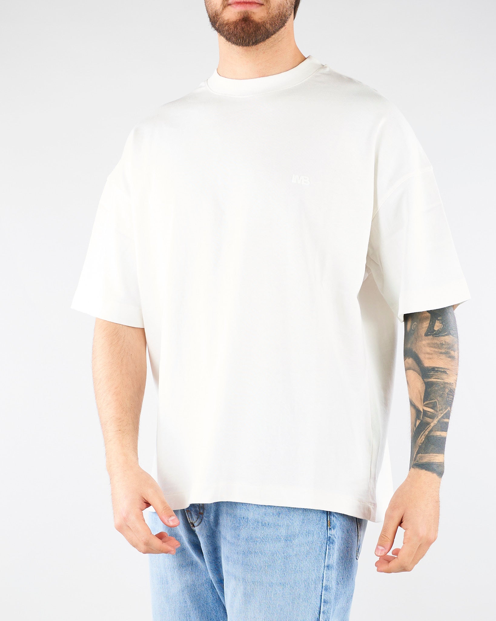T-shirt Bianco oversize con logo TS3740 1 I'M BRIAN 