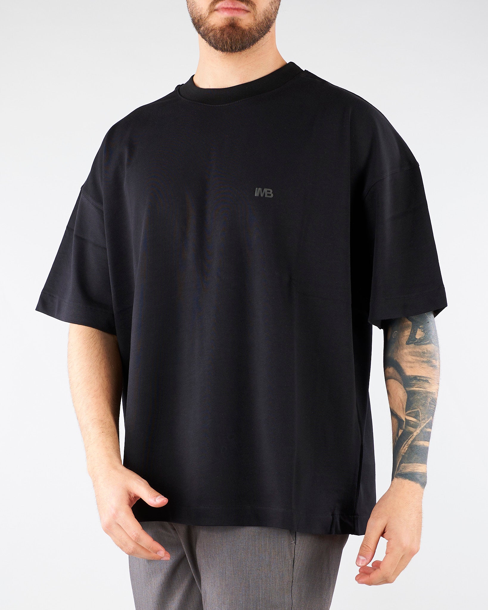 T-shirt Nero Oversize con logo TS3740 9 I'M BRIAN 