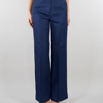 Pantalone Blu in misto viscosa e lino SP5CO005 3000 ICONA 