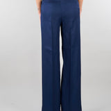Pantalone Blu in misto viscosa e lino SP5CO005 3000 ICONA 