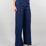 Pantalone Blu in misto viscosa e lino SP5CO005 3000 ICONA 