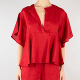Blusa Rosso in lino SP5LE033 4031 ICONA 