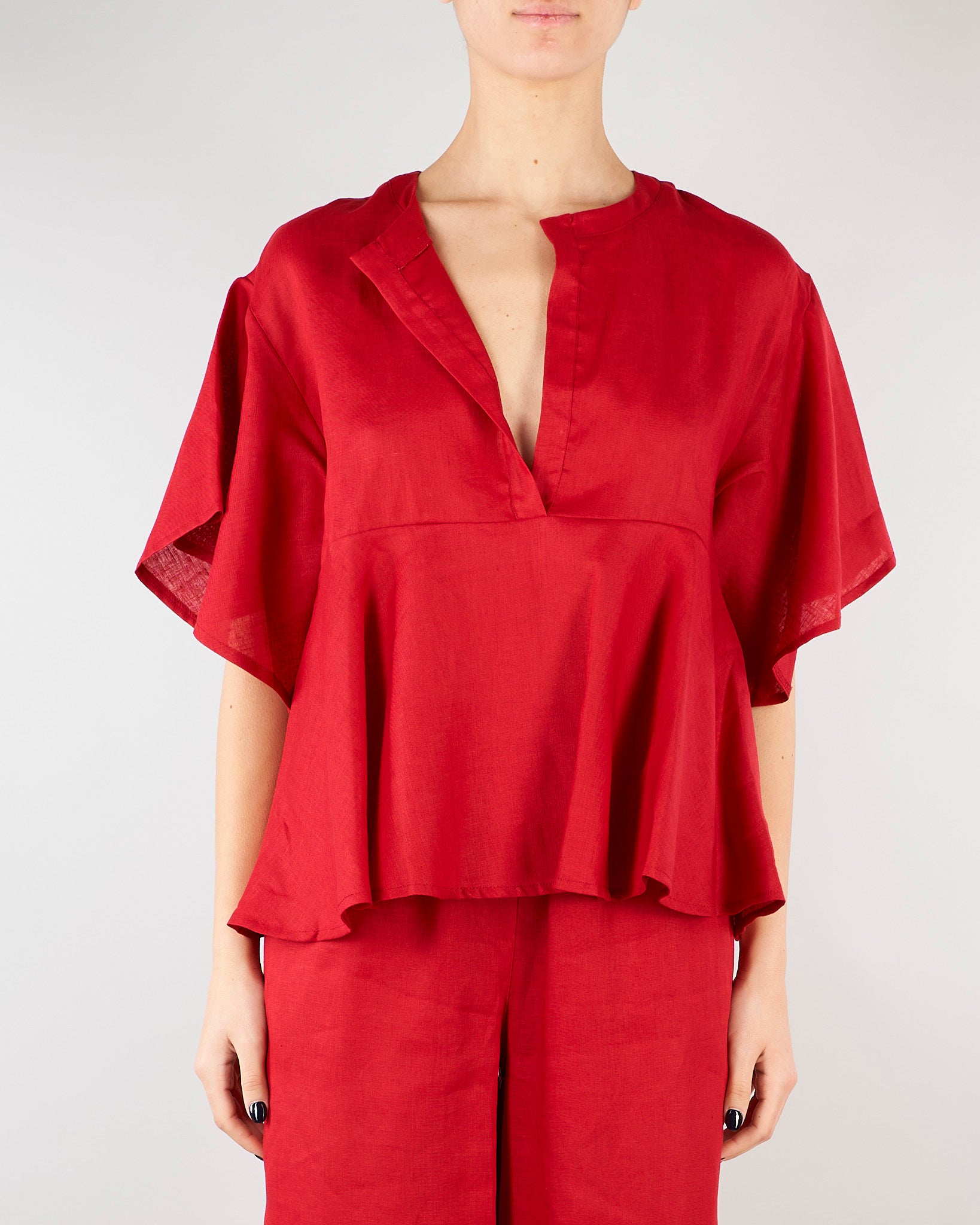 Blusa Rosso in lino SP5LE033 4031 ICONA 