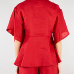 Blusa Rosso in lino SP5LE033 4031 ICONA 