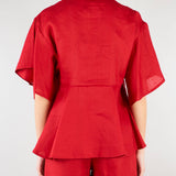 Blusa Rosso in lino SP5LE033 4031 ICONA 