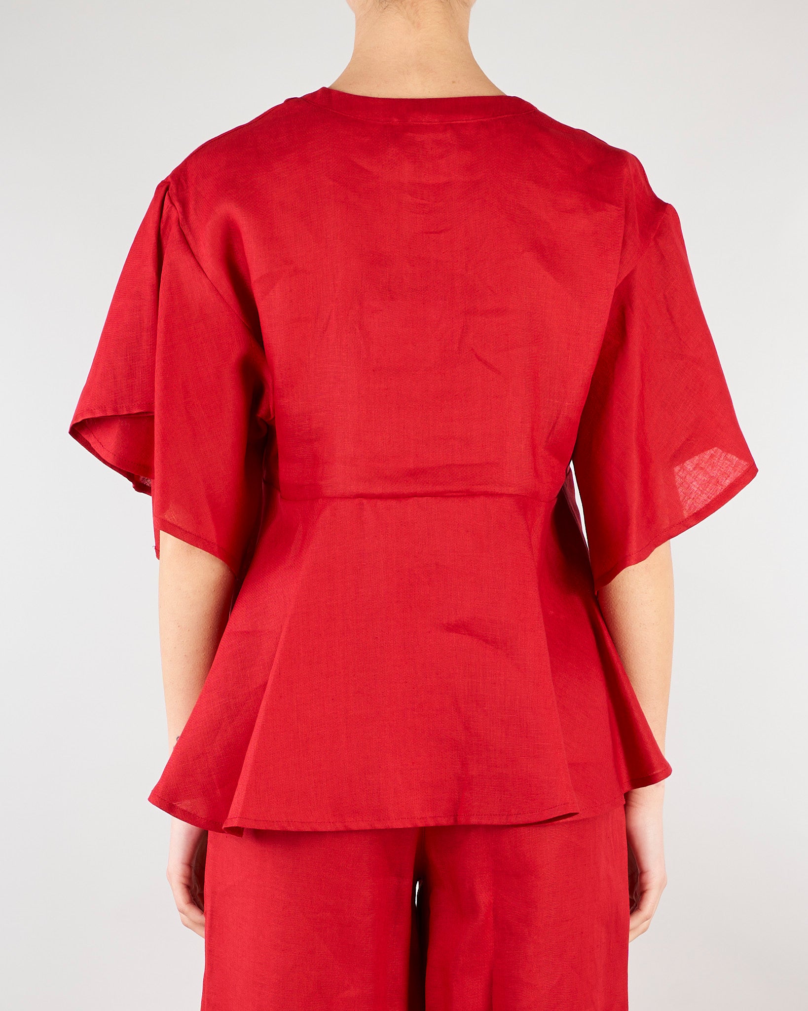 Blusa Rosso in lino SP5LE033 4031 ICONA 