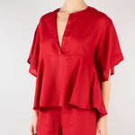 Blusa Rosso in lino SP5LE033 4031 ICONA 