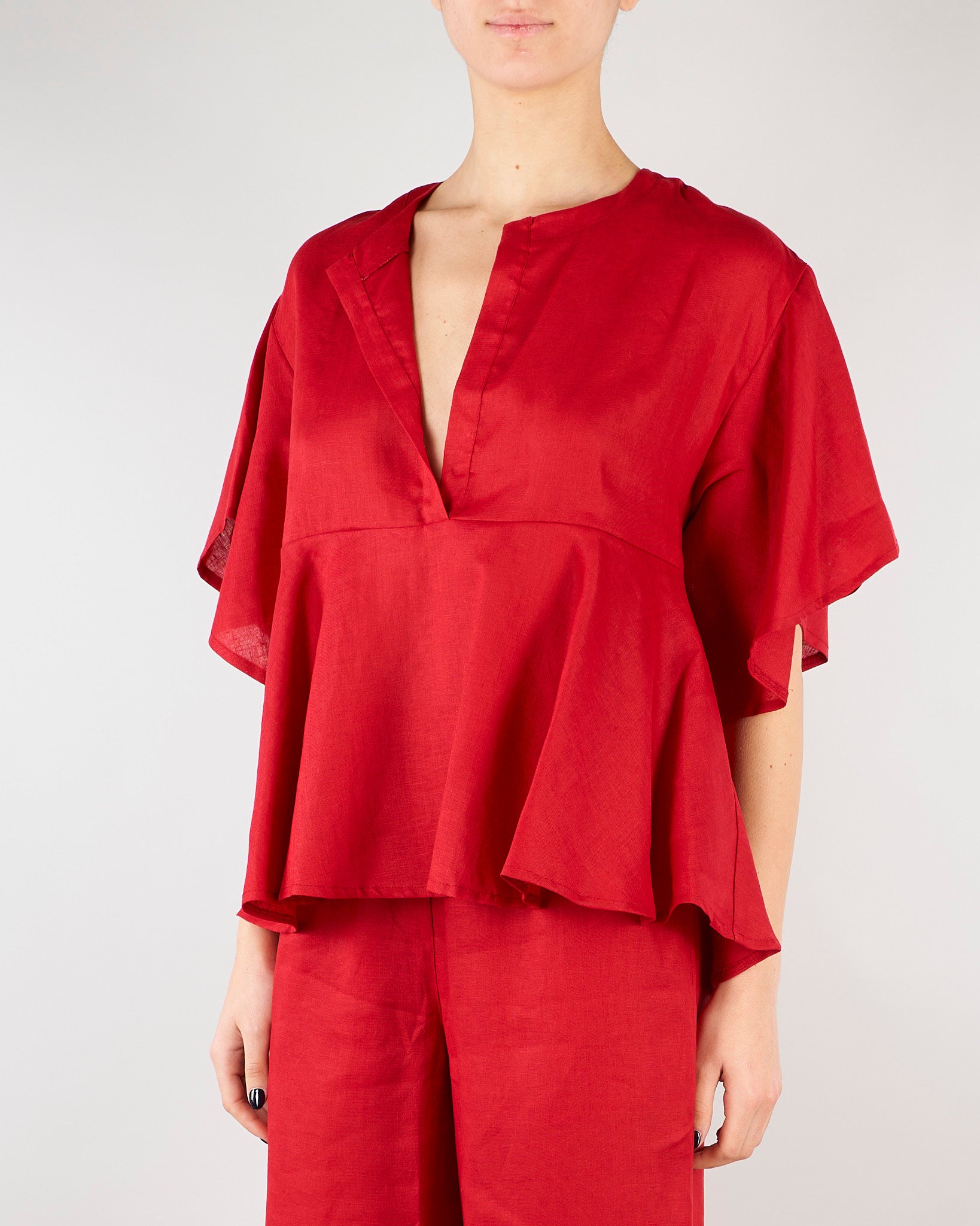 Blusa Rosso in lino SP5LE033 4031 ICONA 