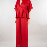 Blusa Rosso in lino SP5LE033 4031 ICONA 