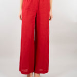 Pantalone Rosso in lino wide leg SP5LE038 4031 ICONA 