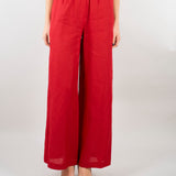 Pantalone Rosso in lino wide leg SP5LE038 4031 ICONA 